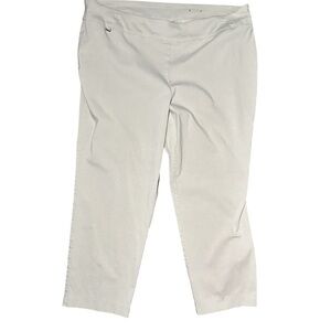 Avenue Women’s 22P Petite Cream Dress Pants Pull On Stretch Comfort Waist Work